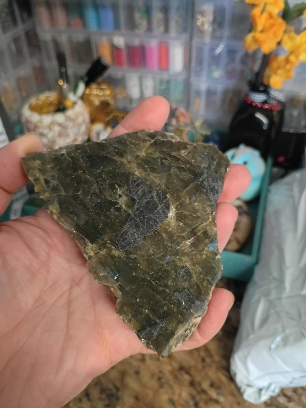 The Northern Lights Slab - Natural Raw Labradorite Freeform Stone